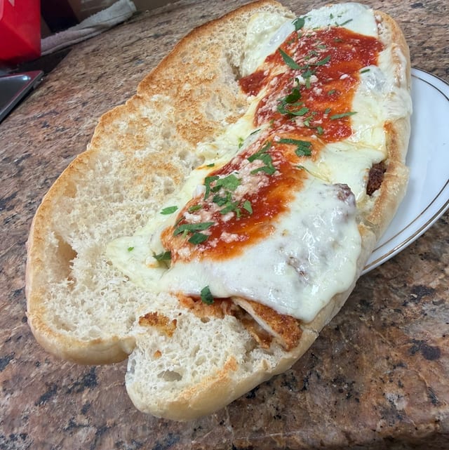 Chicken Parmigiana Hero.