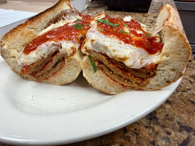 Eggplant Parmigiana Hero.